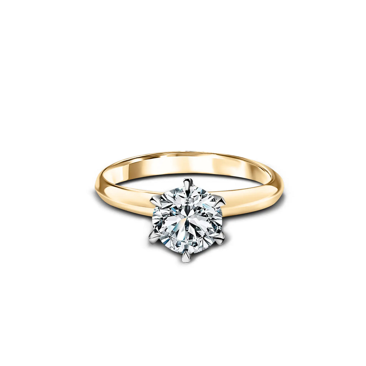 Noble Chic - pierścionek z żółtego złota diamentem 1ct