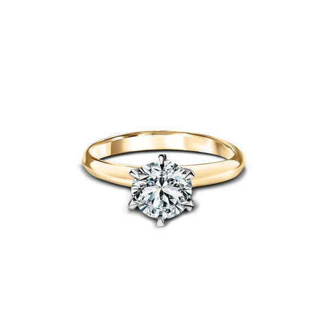 Noble Chic - pierścionek z żółtego złota diamentem 1ct