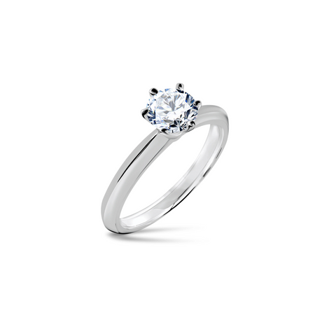 Pierścionek z białego złota z diamentem 0,60 ct Lab Grown