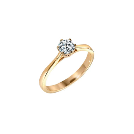 Klasyczny pierścionek z żółtego złota z brylantem 0,4 ct