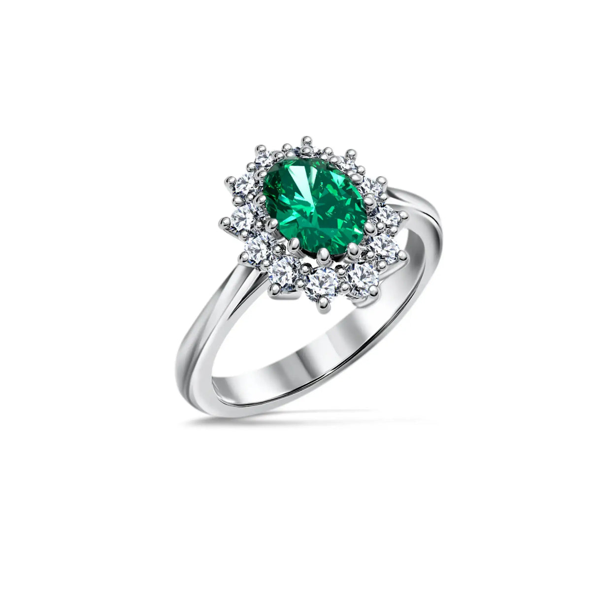 Karmazycja ze szmaragdem 0,90ct i diamentami