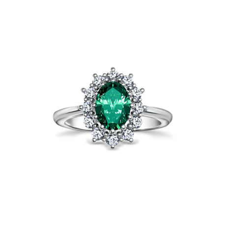 Karmazycja ze szmaragdem 0,90ct i diamentami