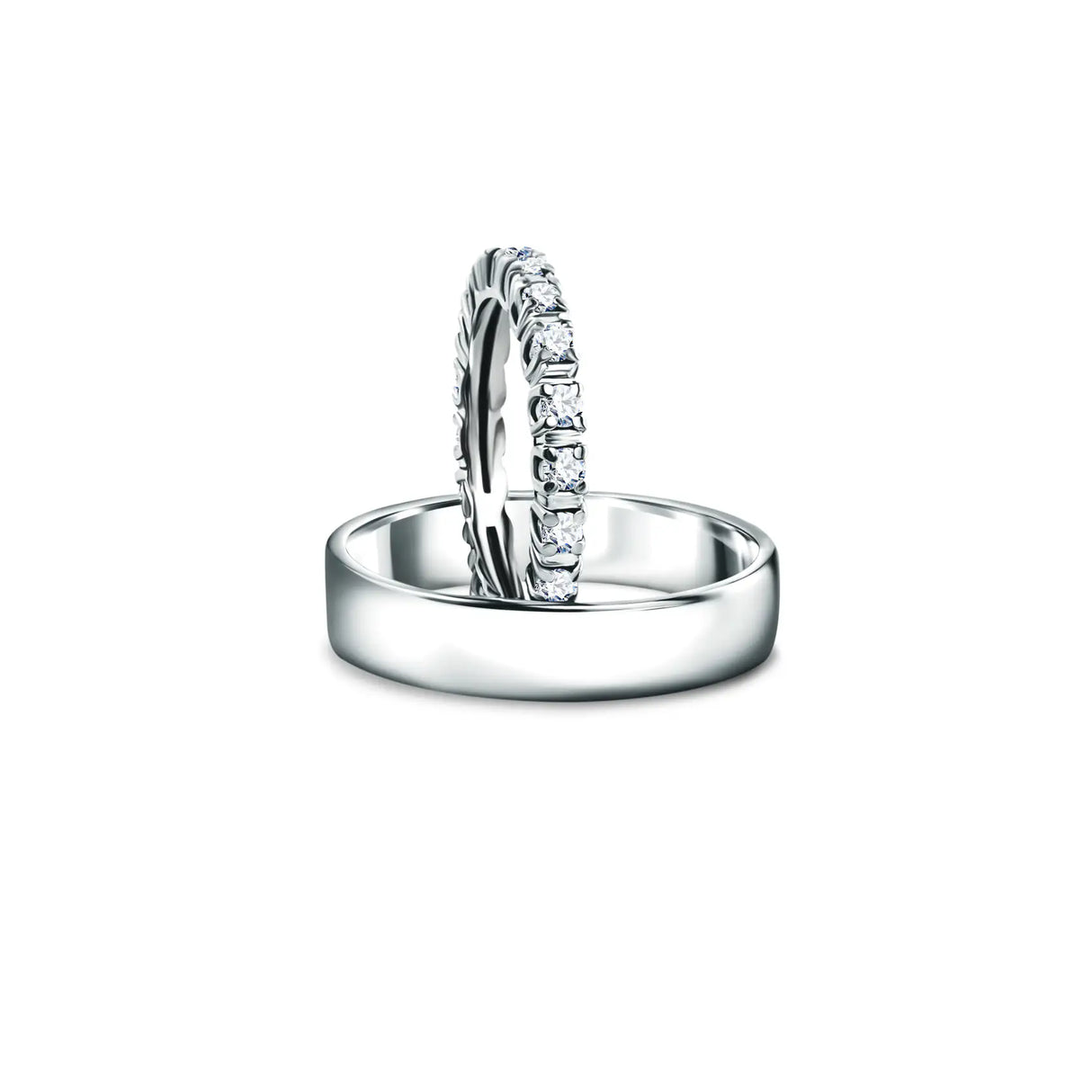 Eternity Rings Duo - Komplet obrączek z diamentami