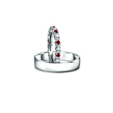 Eternity rings duo - komplet obrączek z diamentami i rubinami