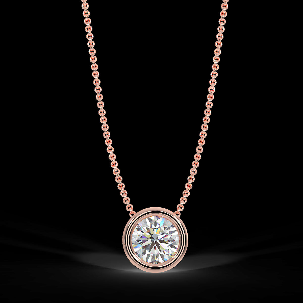 Zawieszka z różowego złota z diamentem 0,40 ct