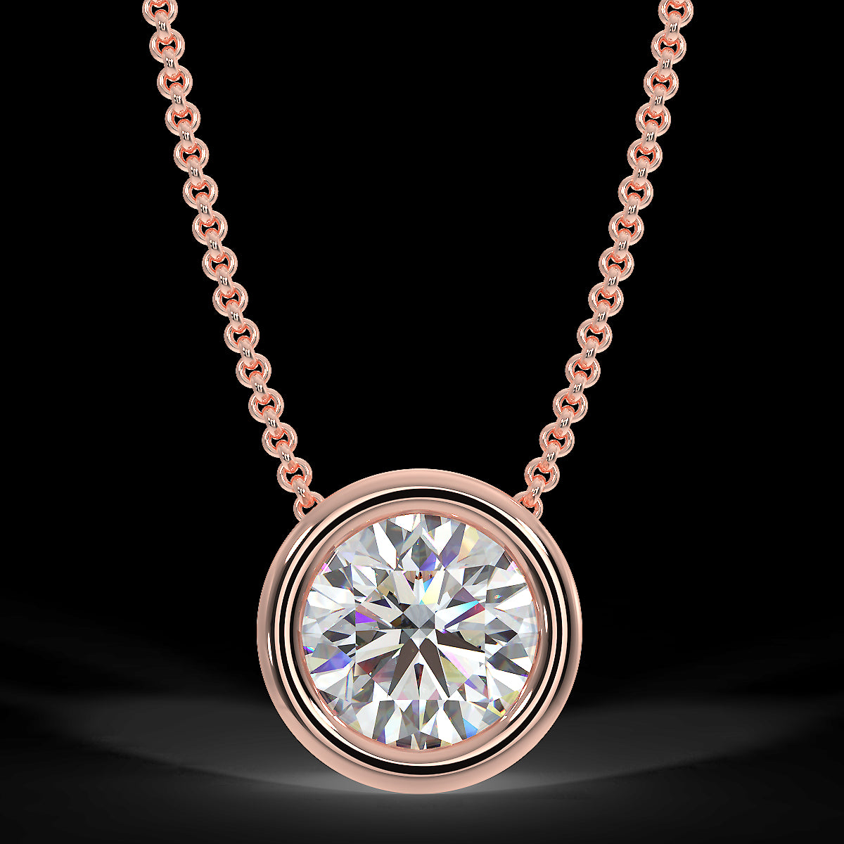 Zawieszka z różowego złota z diamentem 0,40 ct