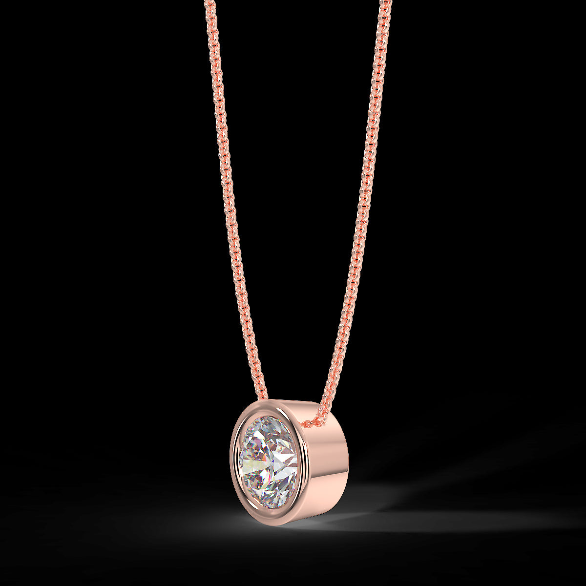 Zawieszka z różowego złota z diamentem 0,40 ct