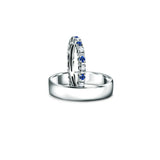 Eternity rings duo - komplet obrączek z diamentami i szafirami