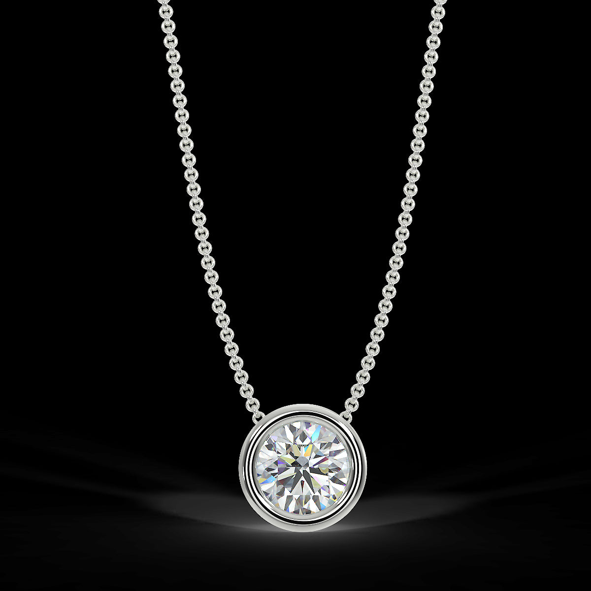 Zawieszka z białego złota z diamentem o masie 0,40 ct