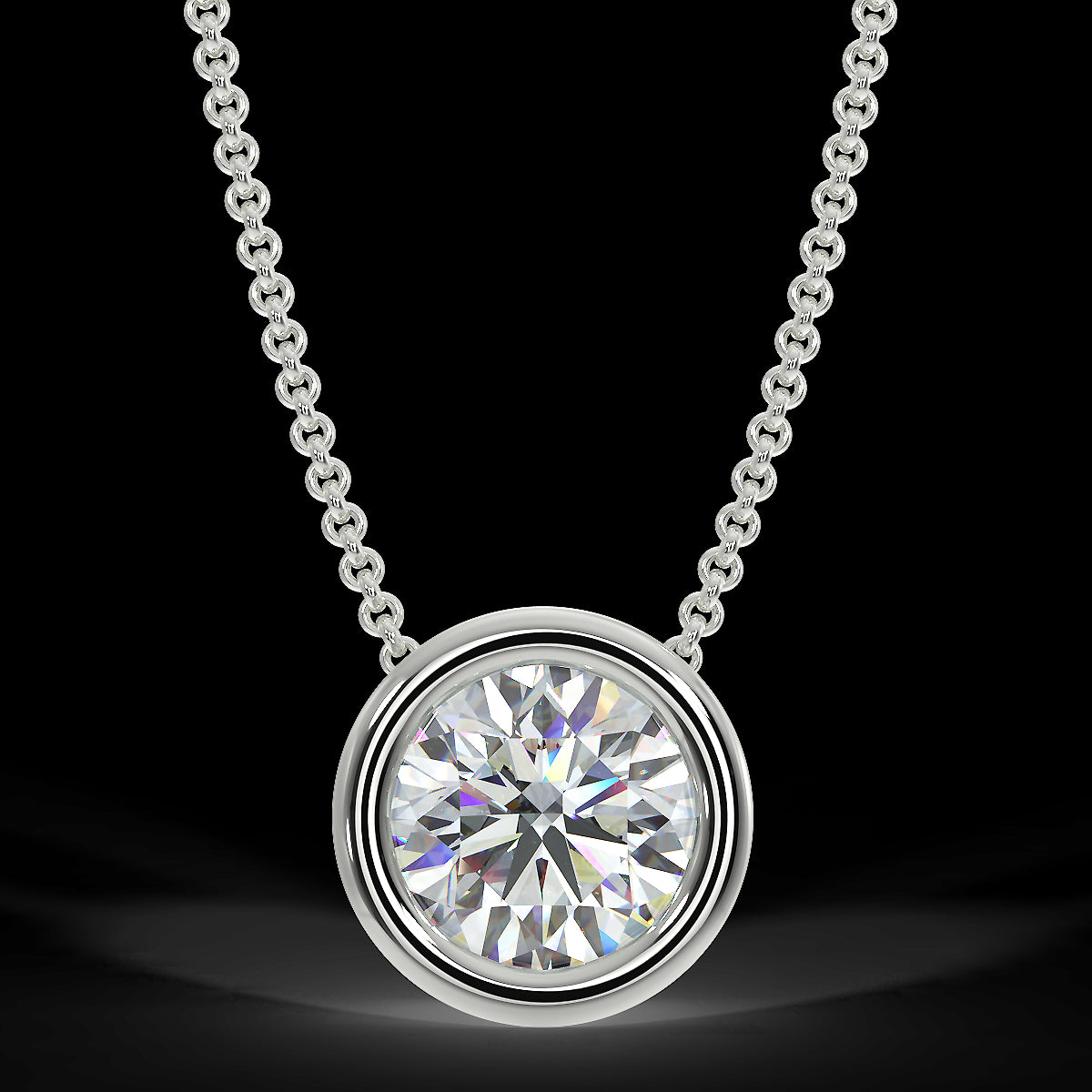 Zawieszka z białego złota z diamentem o masie 0,40 ct