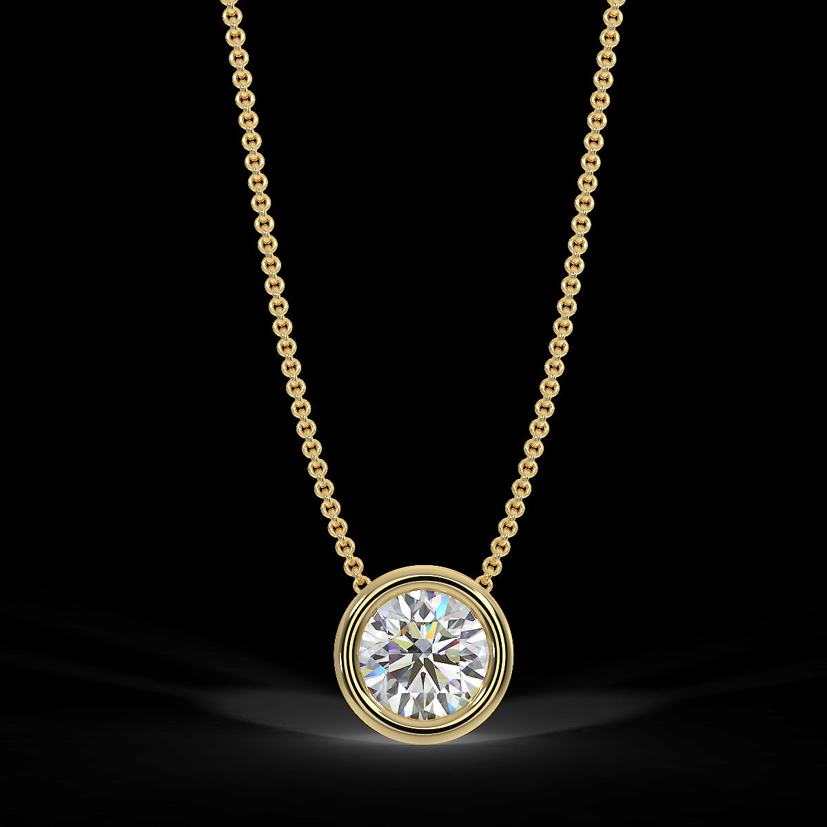 Zawieszka z żółtego złota z diamentem o masie 0,40 ct