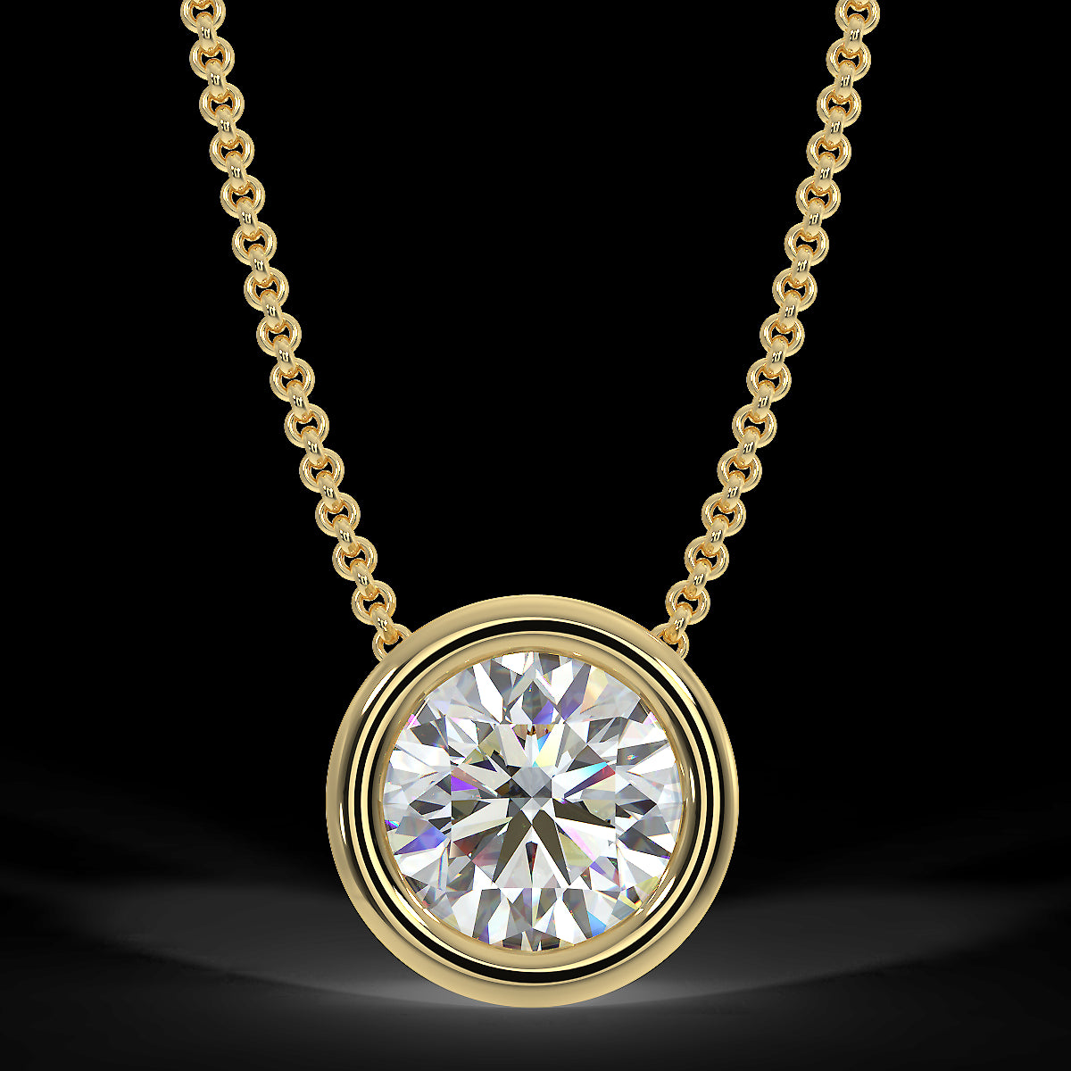Zawieszka z żółtego złota z diamentem o masie 0,40 ct