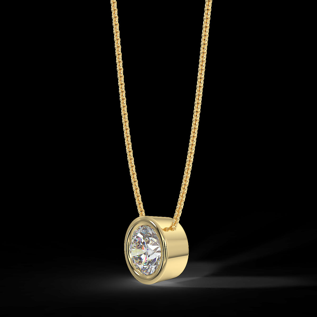 Zawieszka z żółtego złota z diamentem o masie 0,40 ct