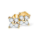 Kolczyki z diamentami w kształcie kwiatków, typu studs earrings