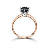 Pierścionek z czarnym diamentem 1ct - widok z boku