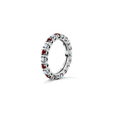 Eternity rings duo - komplet obrączek z diamentami i rubinami