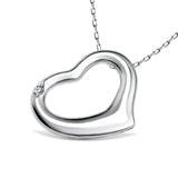 Timeless Love - Srebrna zawieszka serce z diamentem