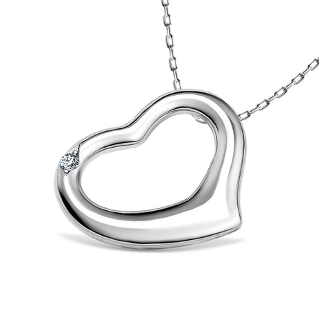 Timeless Love - Srebrna zawieszka serce z diamentem