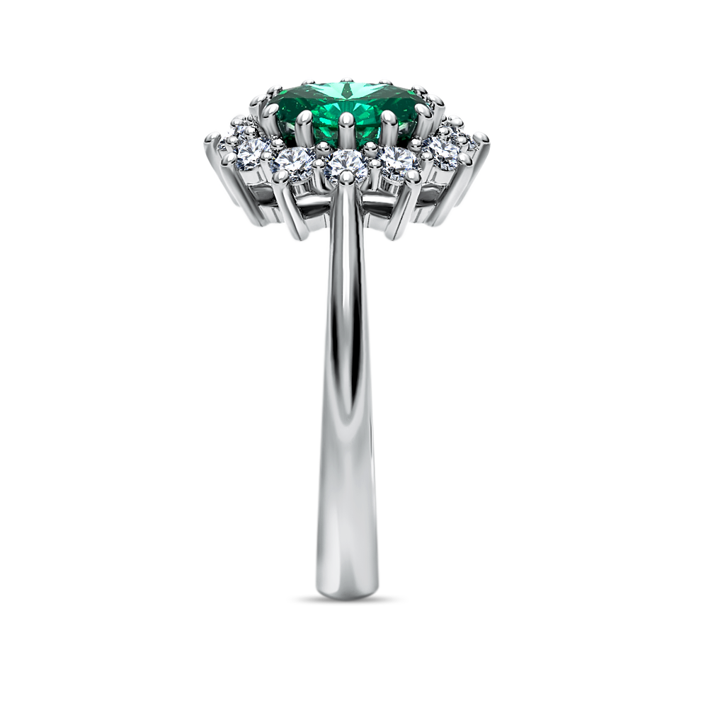 Karmazycja ze szmaragdem 0,90ct i diamentami