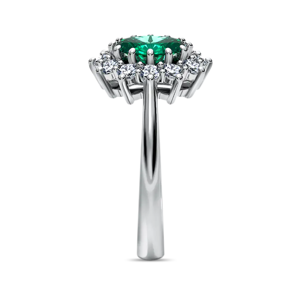 Karmazycja ze szmaragdem 0,90ct i diamentami