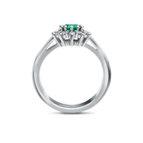 Karmazycja ze szmaragdem 0,90ct i diamentami