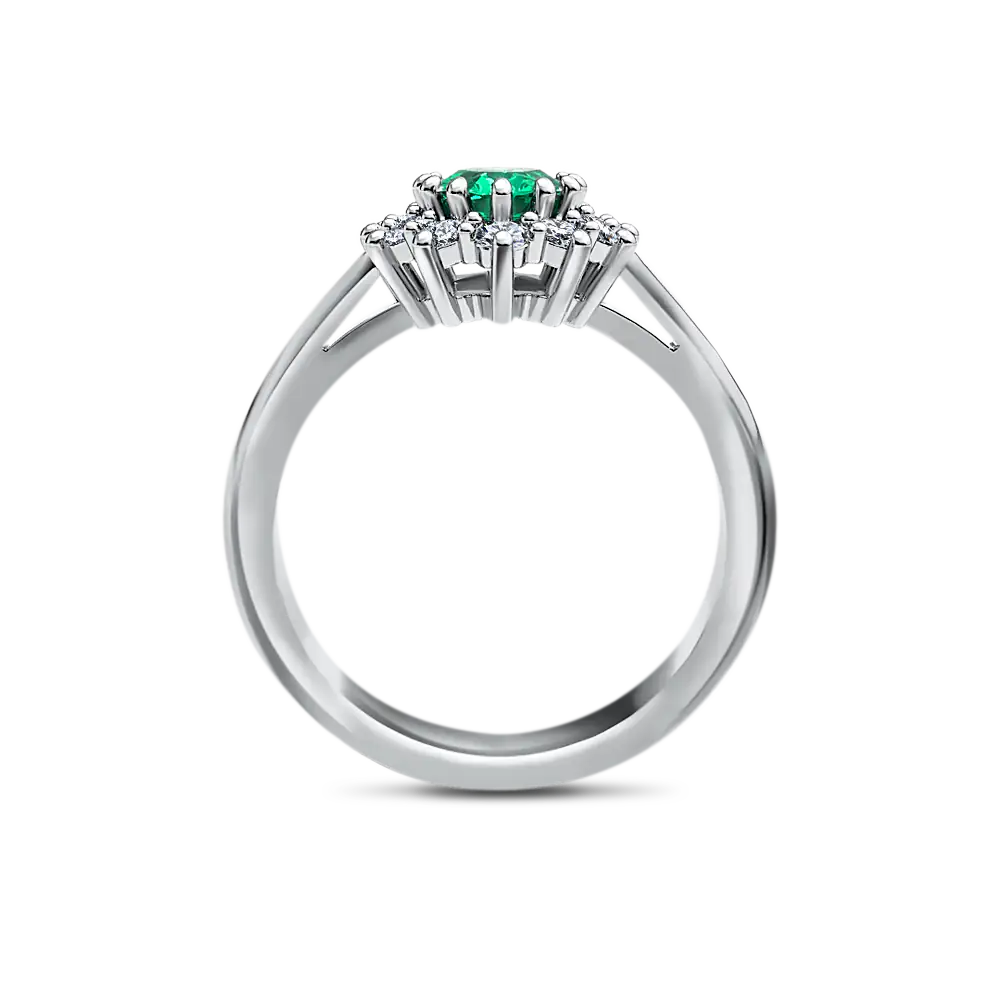 Karmazycja ze szmaragdem 0,90ct i diamentami