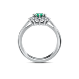 Karmazycja ze szmaragdem 0,90ct i diamentami