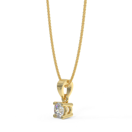 Klasyczna zawieszka z diamentem 0,30ct, widok z boku