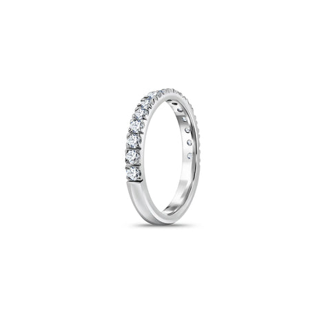 Lightline - Obrączka z diamentami w białym złocie