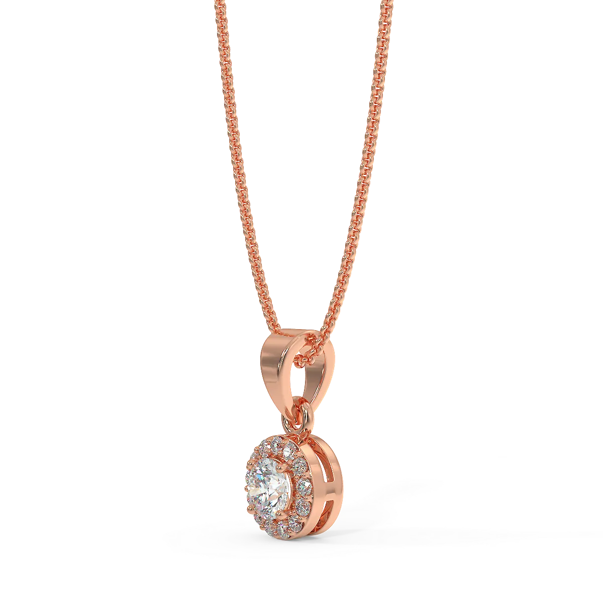 Zawieszka z różowego złota z diamentami 0,15 ctw