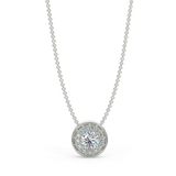 Zawieszka halo z białego złota z diamentami 0,15 ct