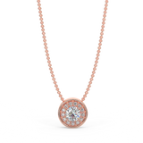 Zawieszka halo z różowego złota z diamentami 0,15 ct