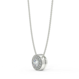 Zawieszka halo z białego złota z diamentami 0,15 ct