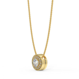 Zawieszka halo z żółtego złota z diamentami 0,15 ctw