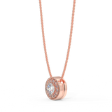 Zawieszka halo z różowego złota z diamentami 0,15 ct