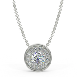 Zawieszka halo z białego złota z diamentami 0,15 ct
