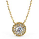 Zawieszka halo z żółtego złota z diamentami 0,15 ctw