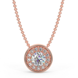 Zawieszka halo z różowego złota z diamentami 0,15 ct