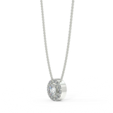 Zawieszka halo z białego złota z diamentami 0,15 ct