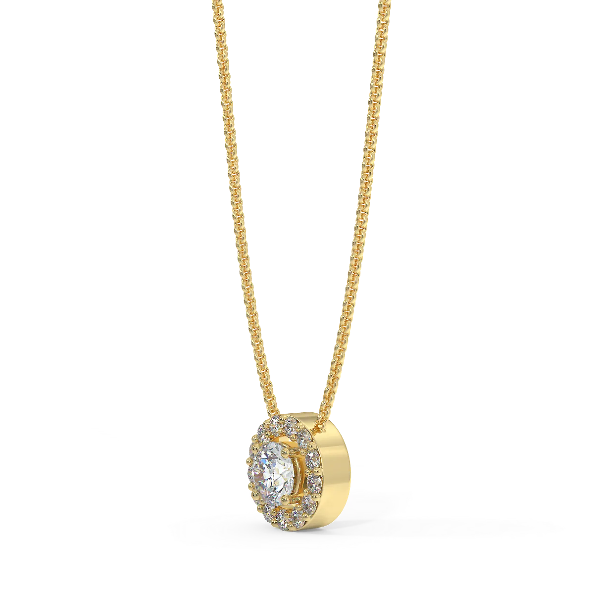 Zawieszka halo z żółtego złota z diamentami 0,15 ctw