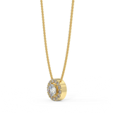 Zawieszka halo z żółtego złota z diamentami 0,15 ctw