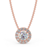 Zawieszka halo z różowego złota z diamentami 0,15 ctw