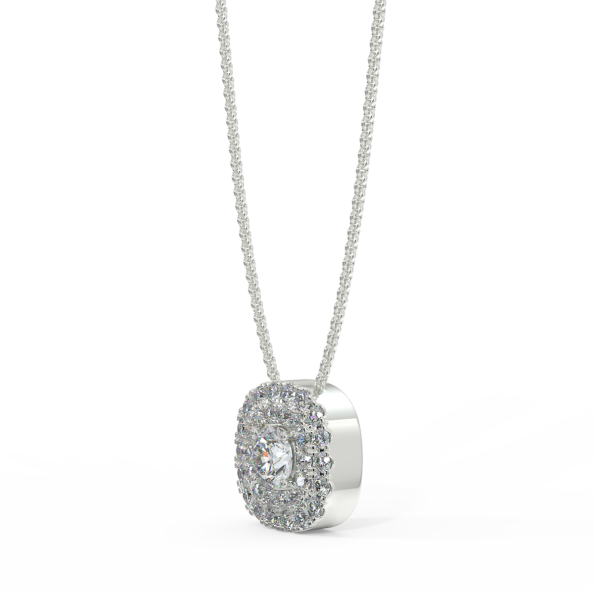 Zawieszka w stylu halo z białego złota z diamentami 0,22 ctw