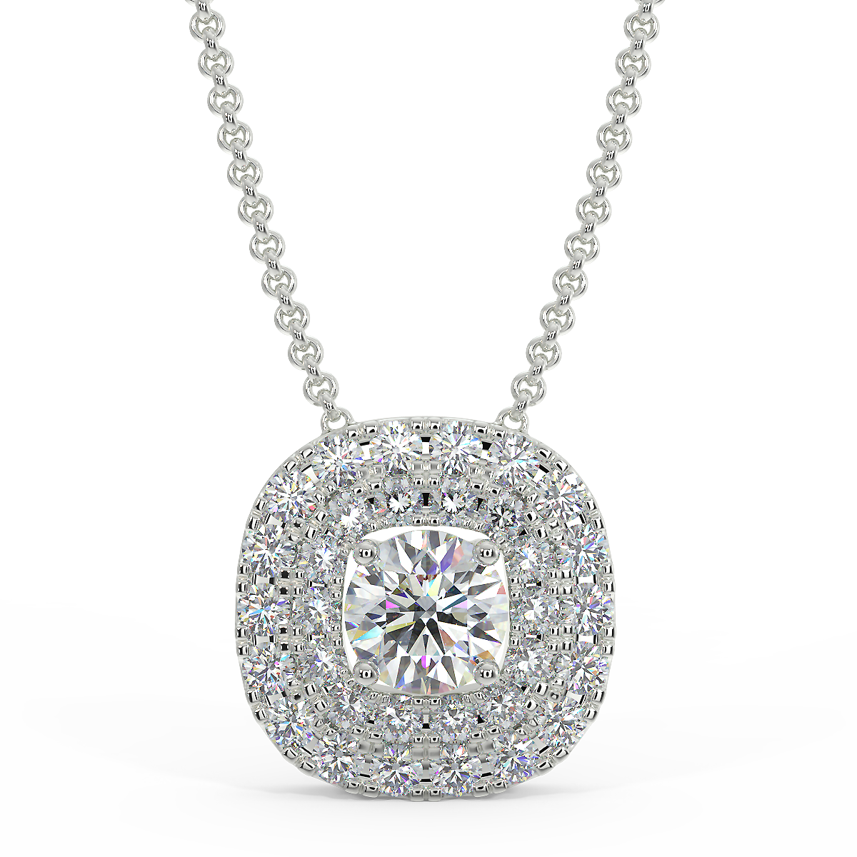 Zawieszka w stylu halo z białego złota z diamentami 0,22 ctw