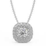 Zawieszka w stylu halo z białego złota z diamentami 0,22 ctw