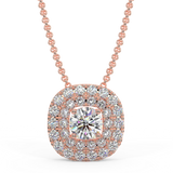 Zawieszka w stylu halo z różowego złota z diamentami 0,22 ctw