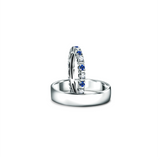 Eternity rings duo - komplet obrączek z diamentami i szafirami