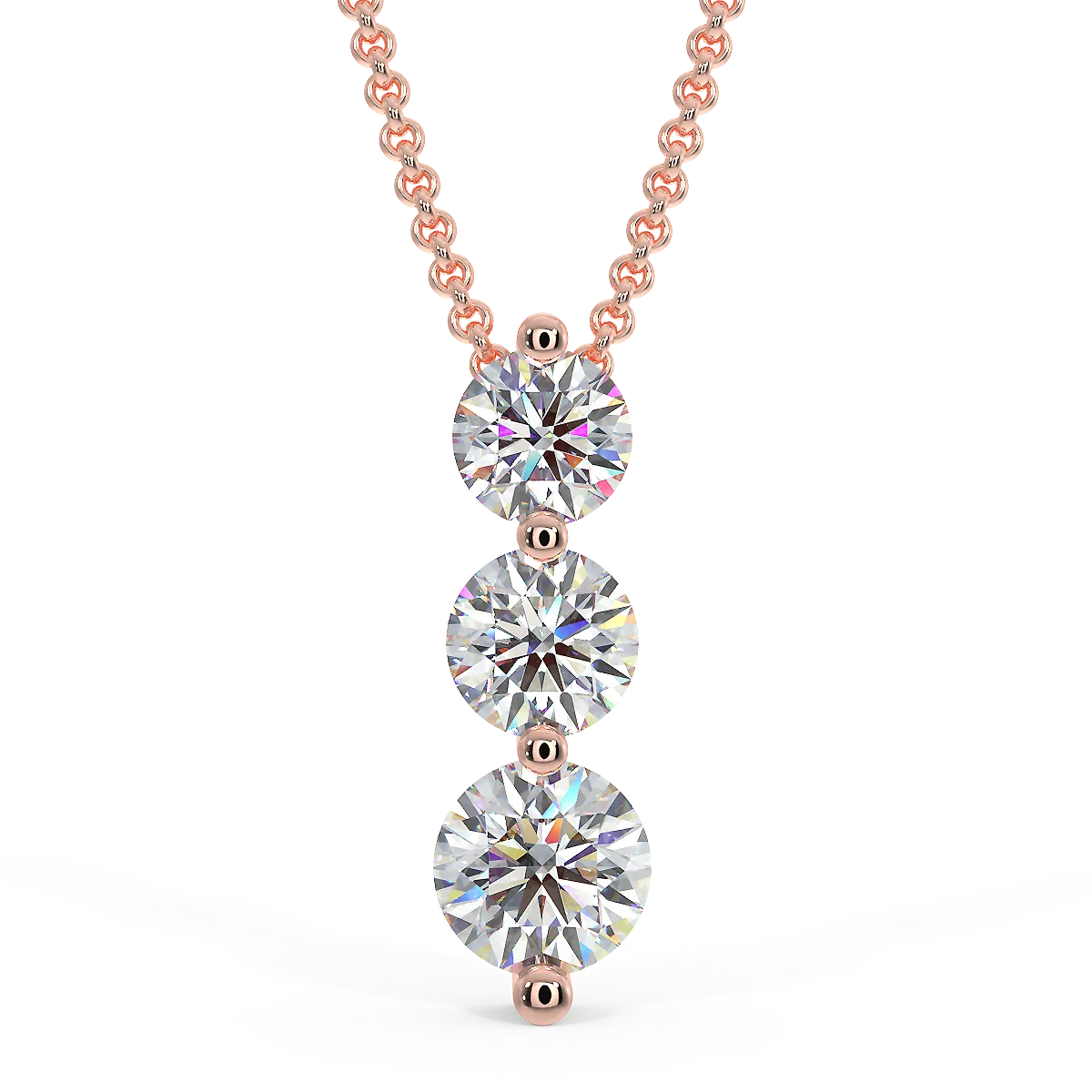 Zawieszka Trio z różowego złota z diamentami 0,35 ct