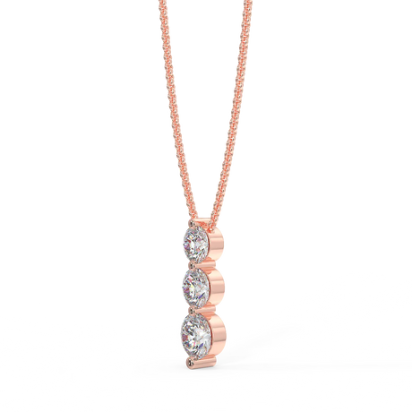 Zawieszka Trio z różowego złota z diamentami 0,35 ct widok z boku