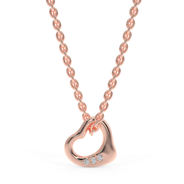 Zawieszka serce z różowego złota z diamencikami